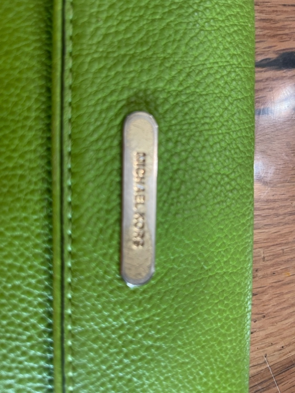 Michael Kors Lime Green Pebbled Leather Continental Wallet - Picture 7 of 8